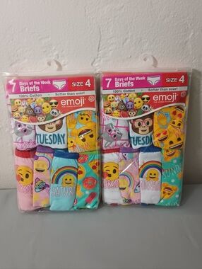 Emoji Days Of The Week Girls' Cotton Brief Underwear (2)
